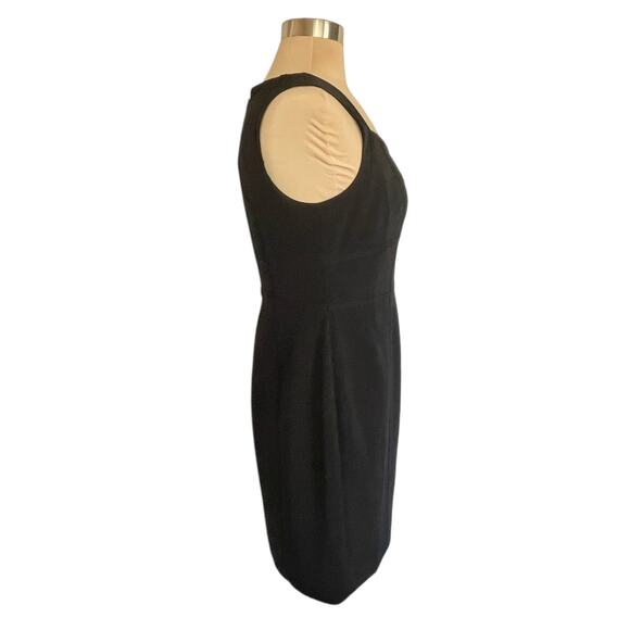 Ann Taylor Black Sleeveless Sheath Dress Sz 8 Petite Quiet Luxury Elegant - Picture 7 of 11